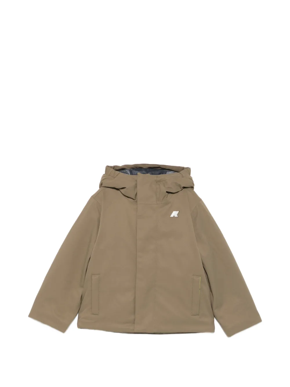 K Way Kids hooded logo-patch jacket - Verde