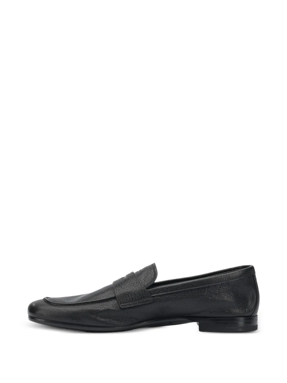 Prada grainy-leather loafers Zwart