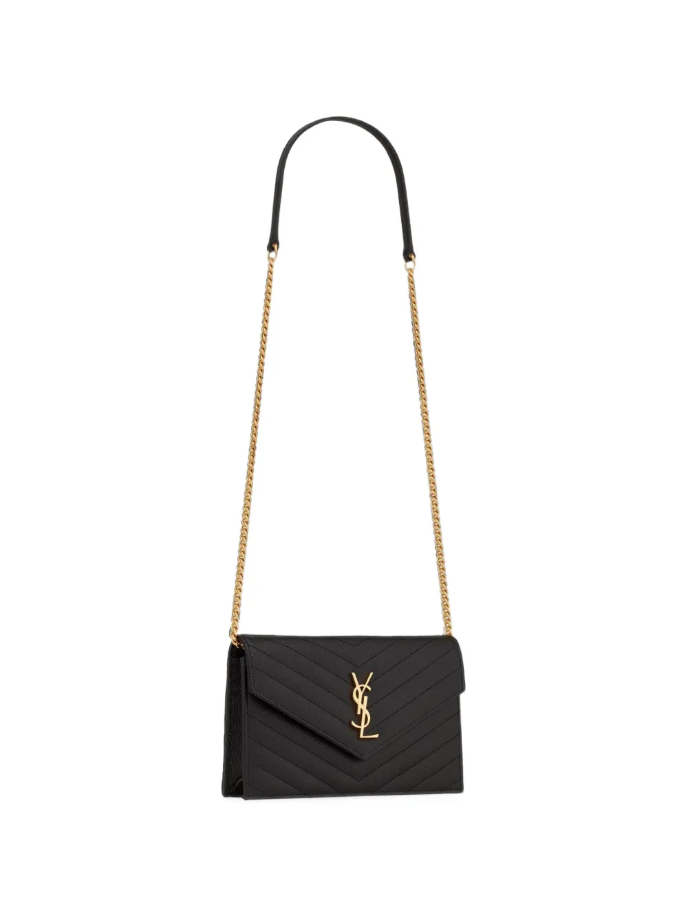 Saint Laurent Cassandre quilted leather shoulder bag Zwart