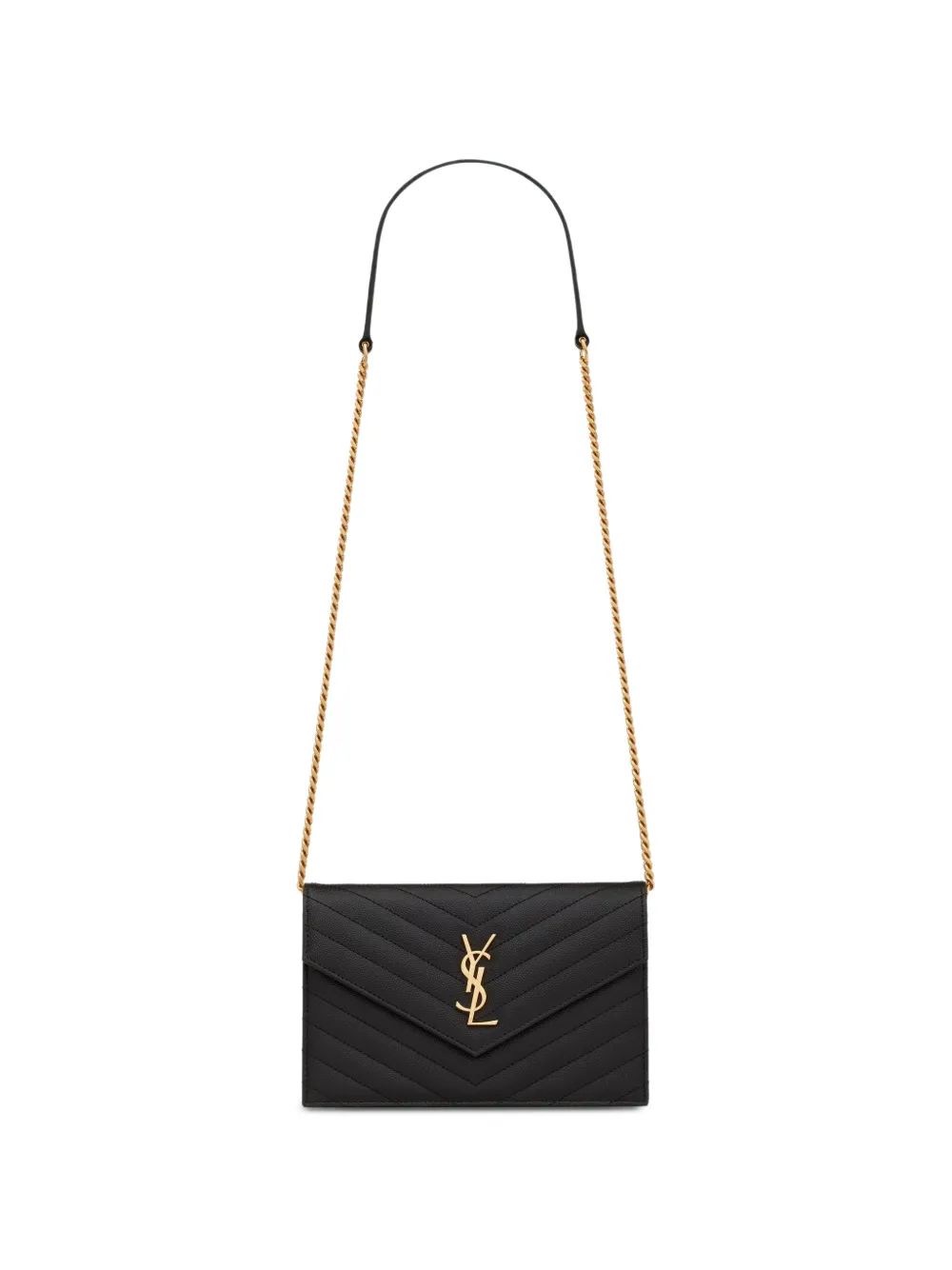 Saint Laurent Cassandre quilted leather shoulder bag Zwart