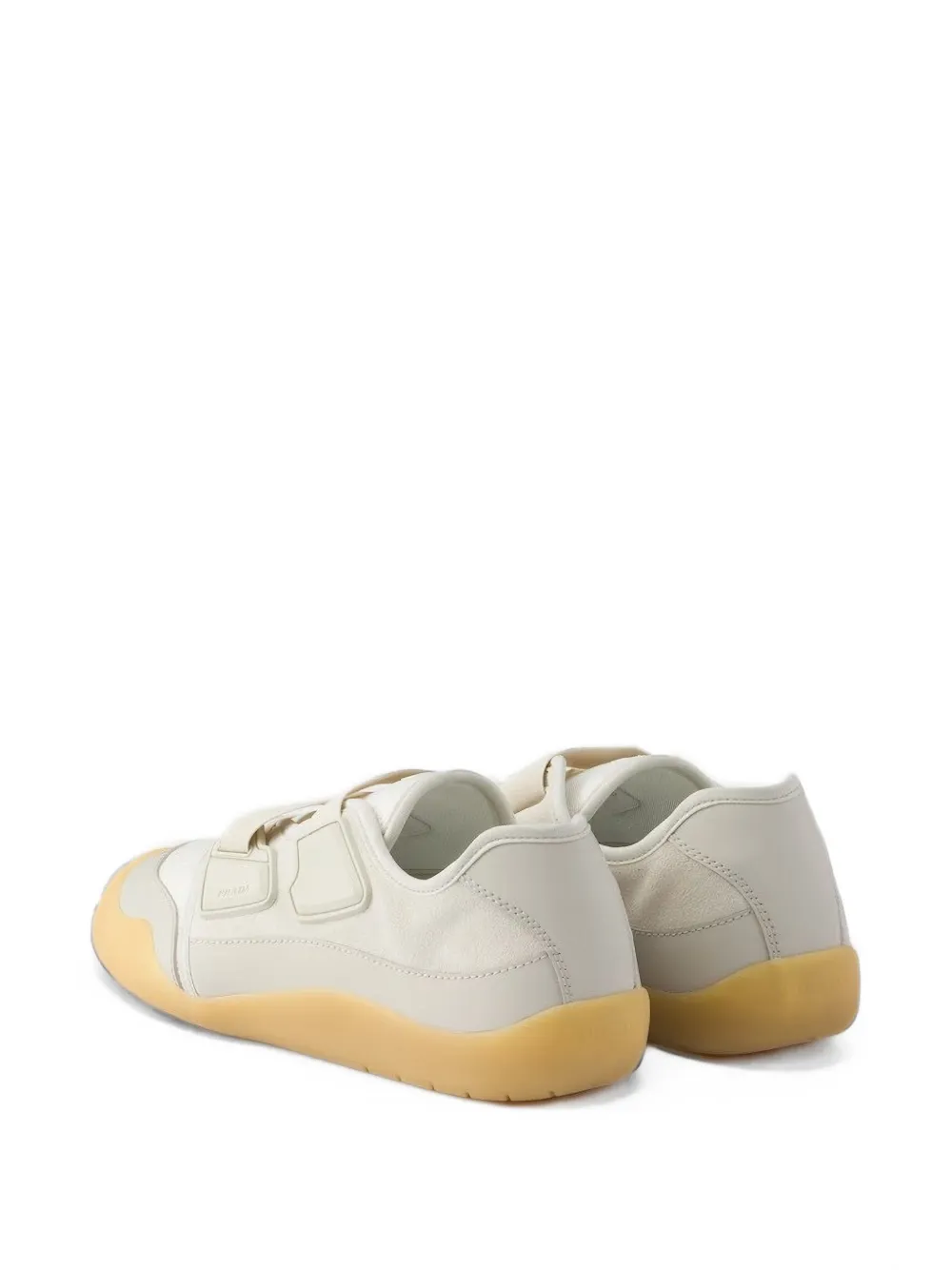 Prada Speedrock leather and mesh fabric sneakers Beige