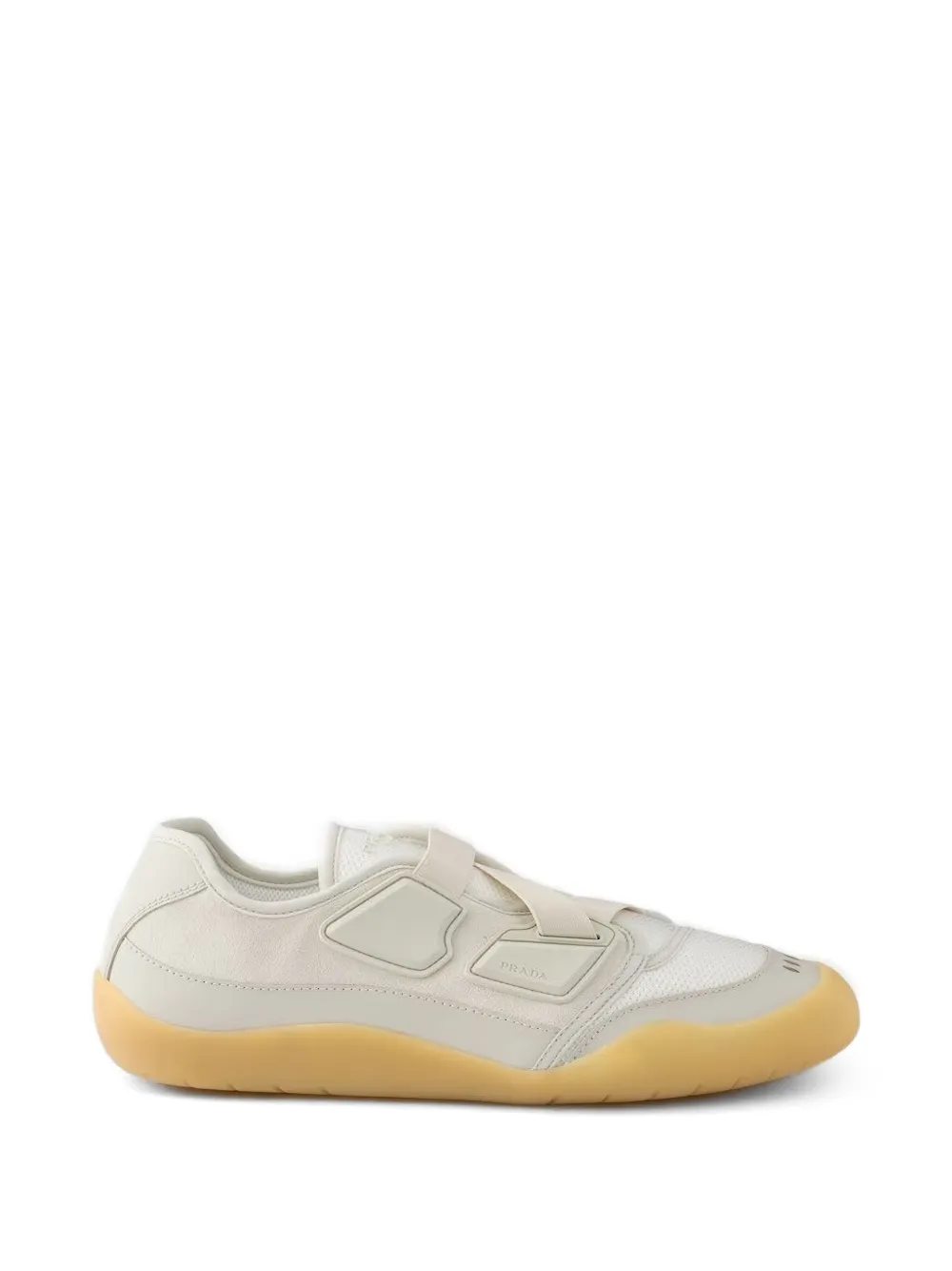 Prada Speedrock leather and mesh fabric sneakers Beige