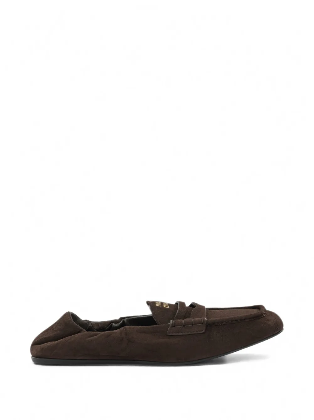 Miu Miu Ruches suede loafers - Marrone
