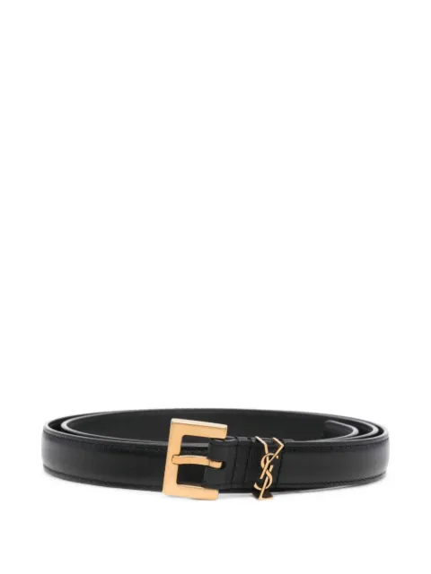 Saint Laurent Cassandre thin leather belt