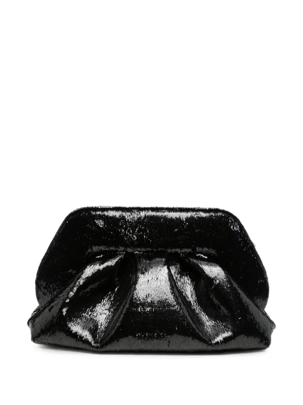 Themoirè sequin-embellished ruched clutch bag - Nero