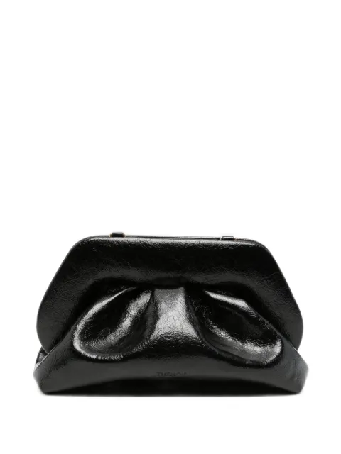 Themoirè crinkled-effect ruched clutch bag