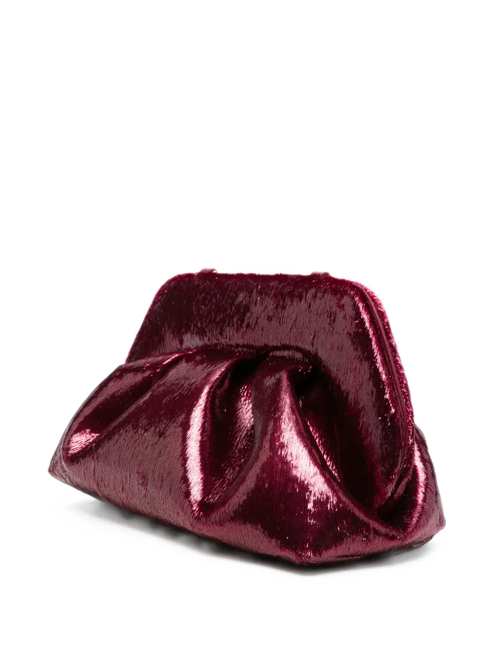 Themoirè Gesmockte clutch met metallic effect Paars
