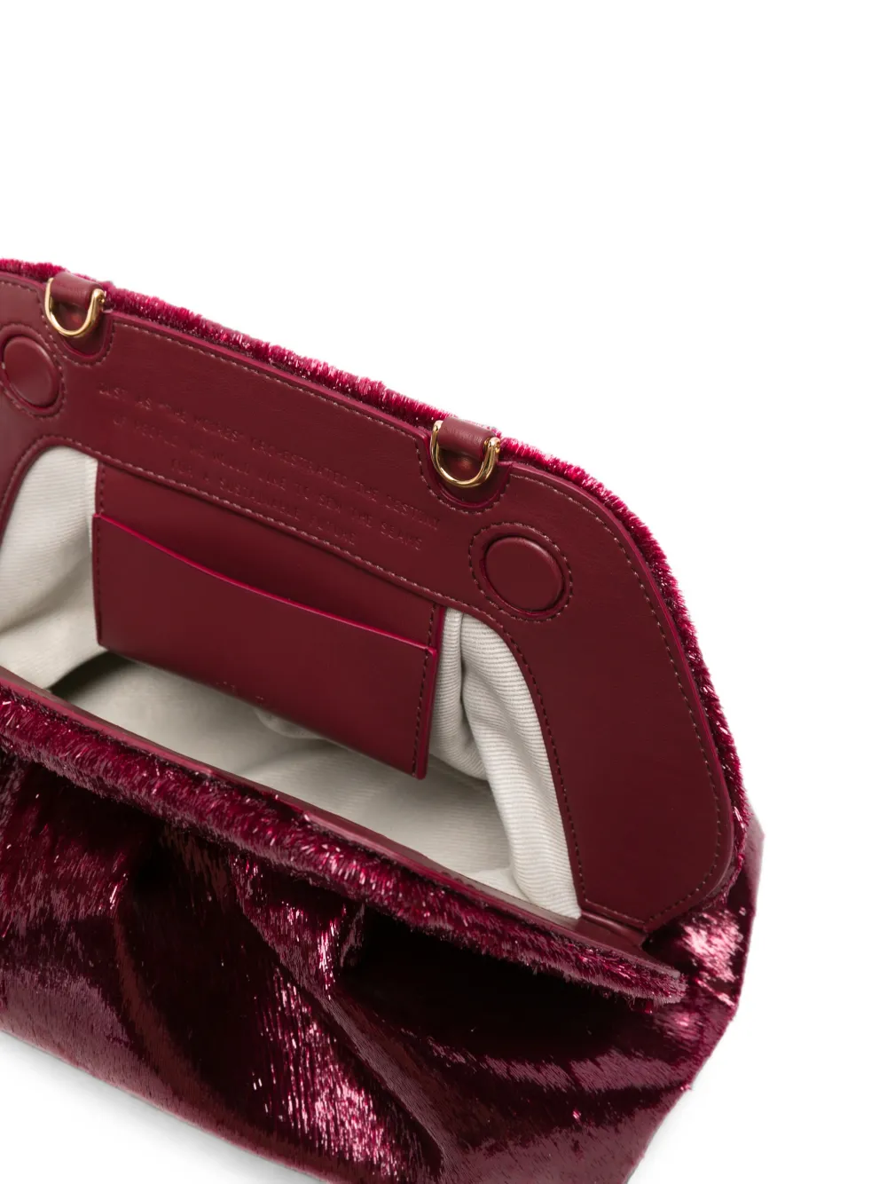 Themoirè Gesmockte clutch met metallic effect Paars