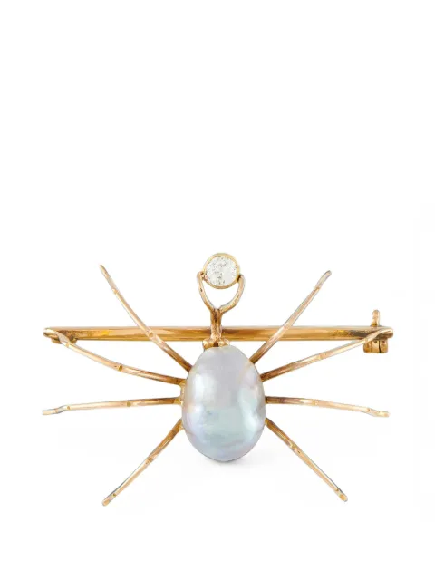 LB Exclusive baroque pearl and diamond brooch