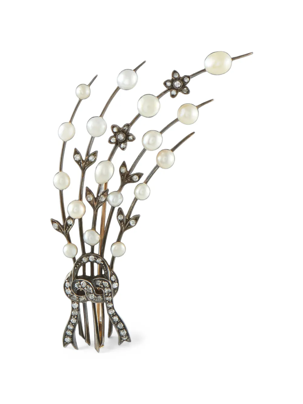 LB Exclusive pearl and diamond spray brooch - Rosa