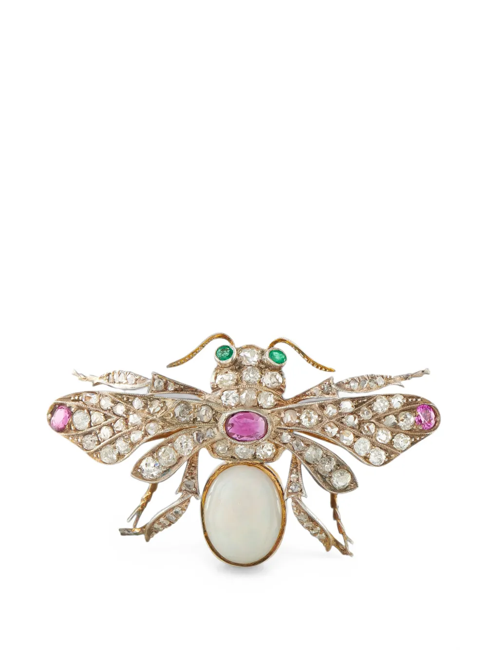 LB Exclusive Bienenbrosche mit Diamant und Opal - Gold