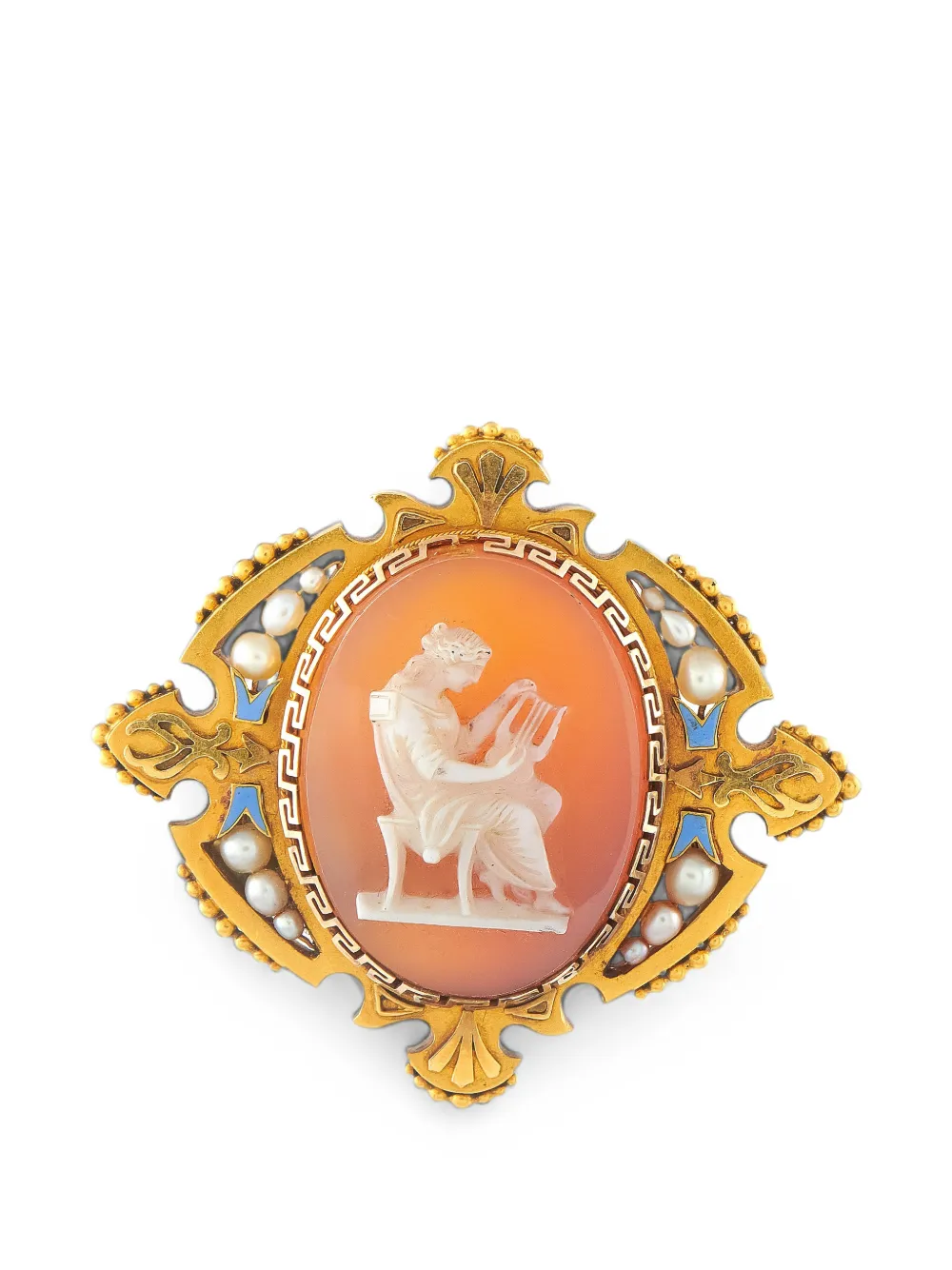 LB Exclusive agate and pearl cameo brooch - Oro