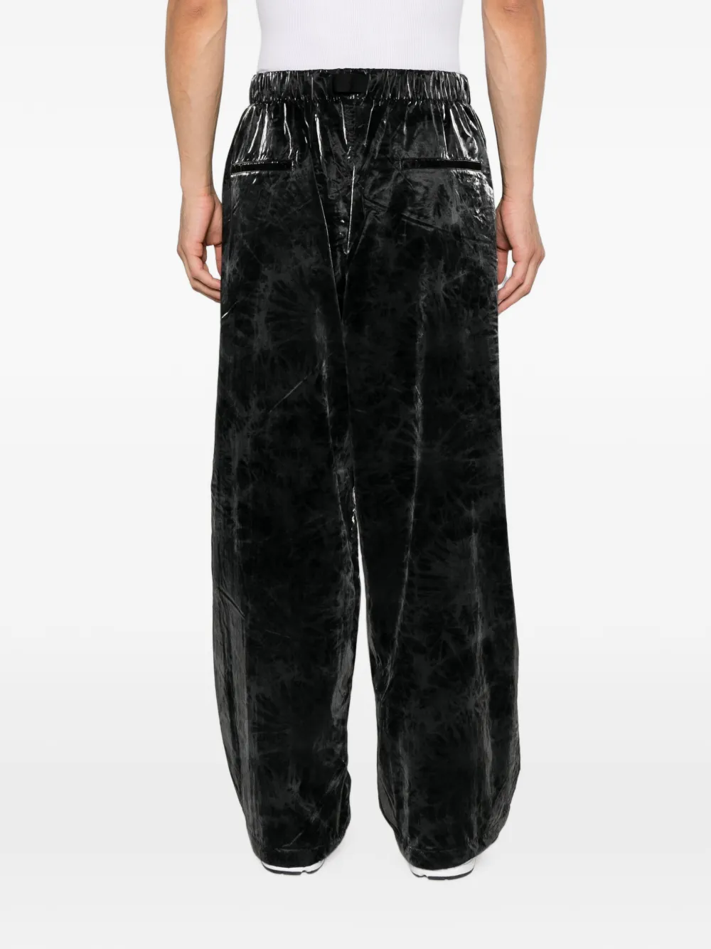 Y-3 Glanzende broek met tie-dye Zwart