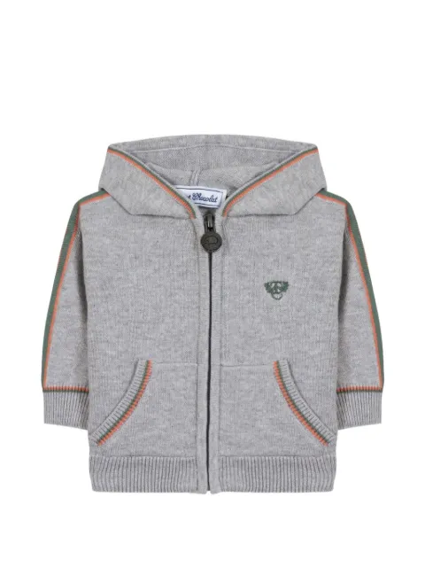 Tartine Et Chocolat striped-trim zip-up cardigan
