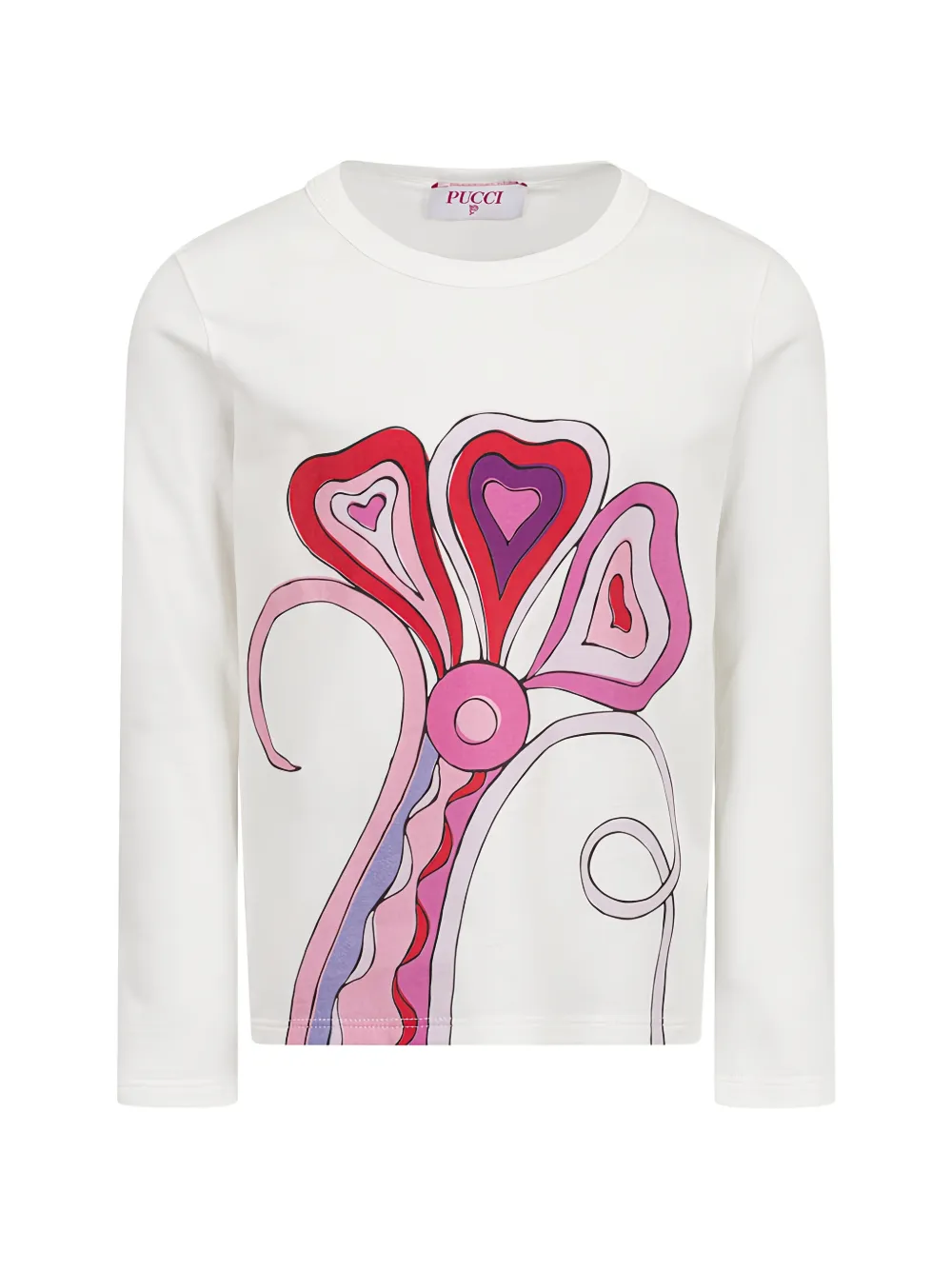 PUCCI Junior graphic-print long-sleeve T-shirt - Bianco