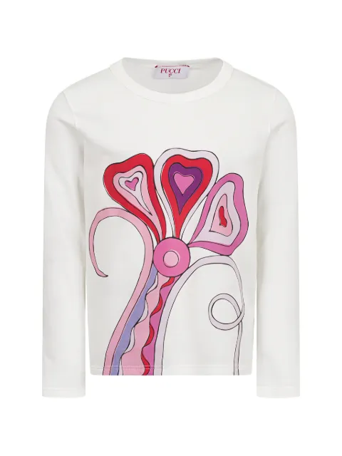 PUCCI Junior graphic-print long-sleeve T-shirt