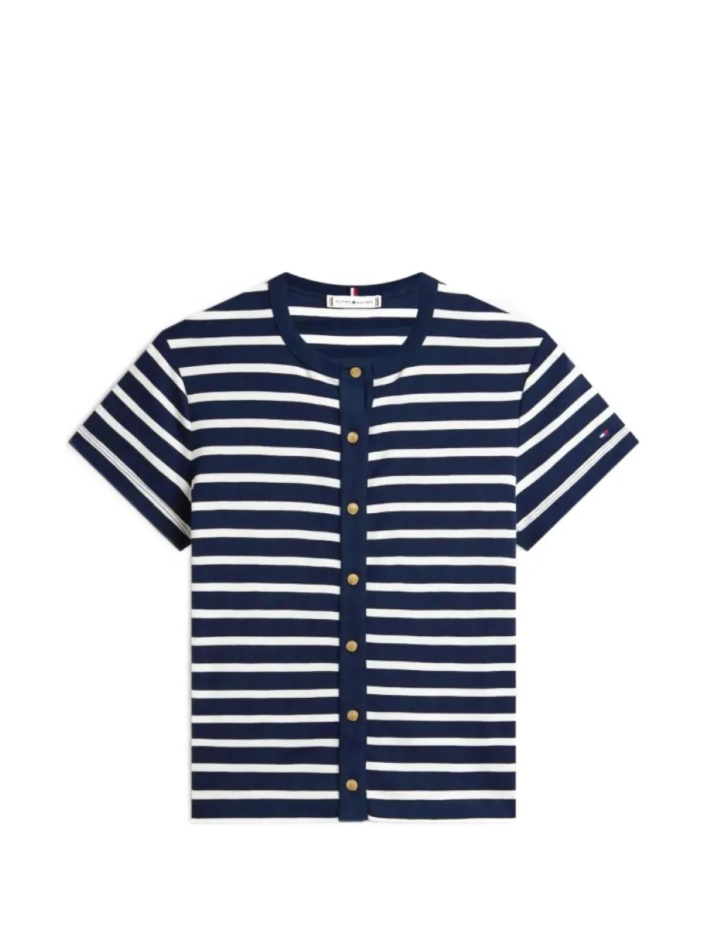 Tommy Hilfiger striped button-down T-shirt - Blu