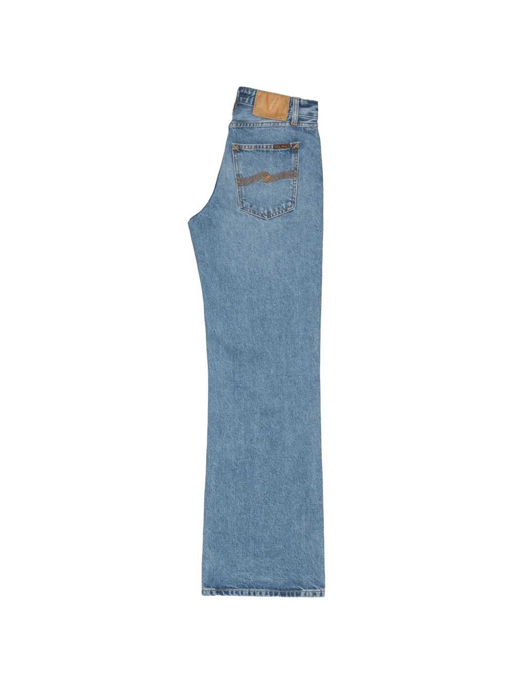Nudie Jeans Heidi jeans met wijde pijpen en logopatch Blauw