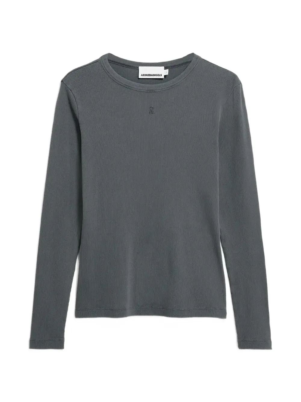 ARMEDANGELS T-shirt GMT a maniche lunghe a coste - Grigio