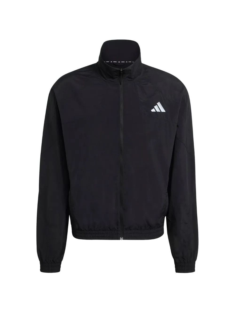 adidas logo-print zip-up jacket Zwart