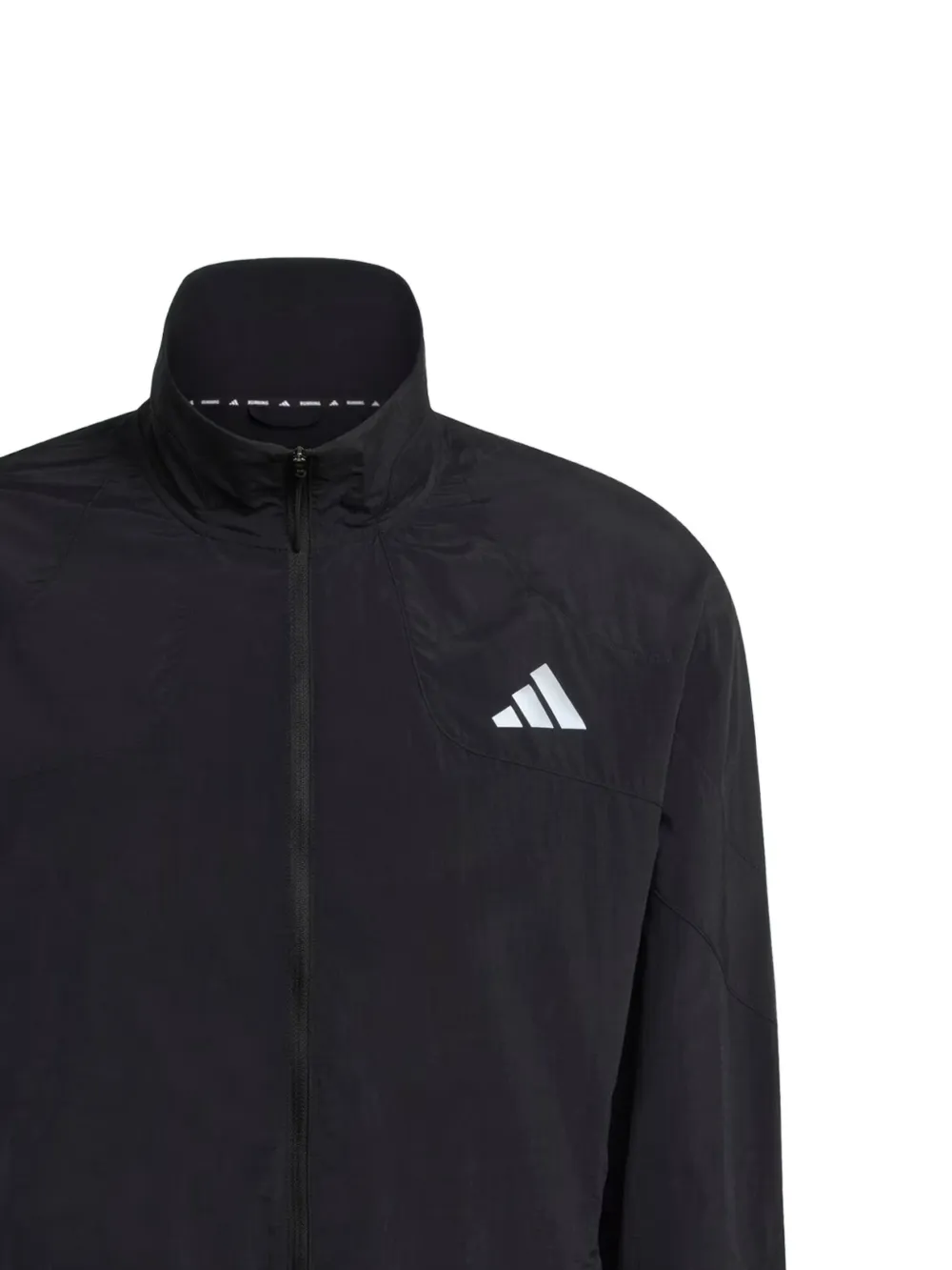 adidas logo-print zip-up jacket Zwart
