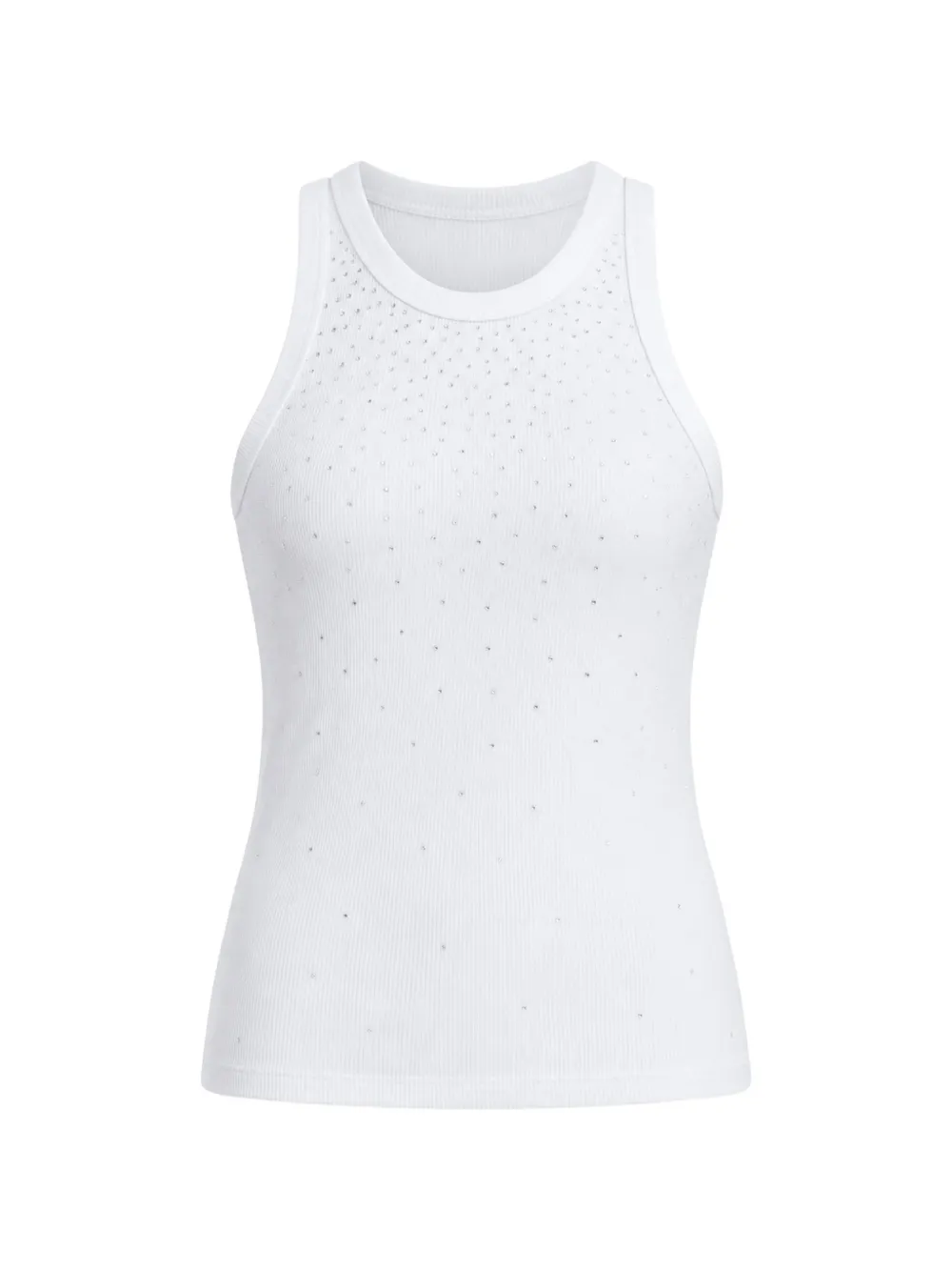 Marella crystal-embellished ribbed tank top - Bianco