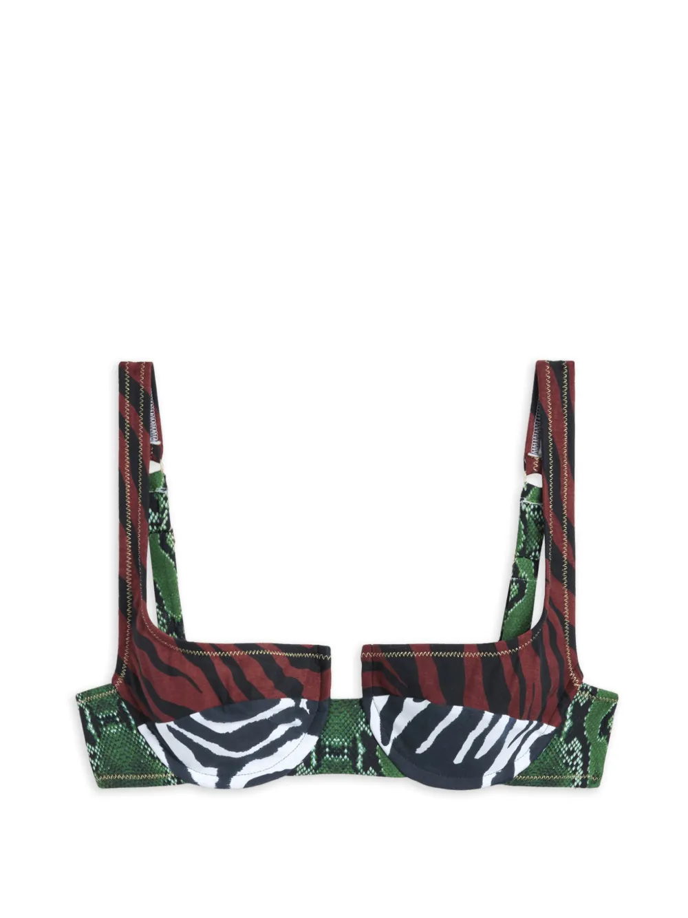 Reina Olga Top bikini Brigitte con stampa - Verde