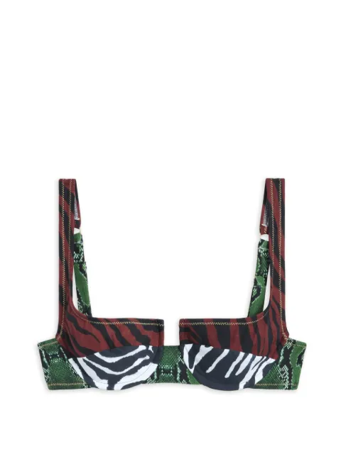 Reina Olga Brigitte animal-print bikini top