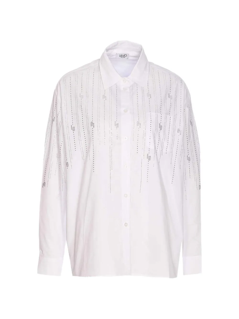 LIU JO Camicia con strass e tasca - Bianco