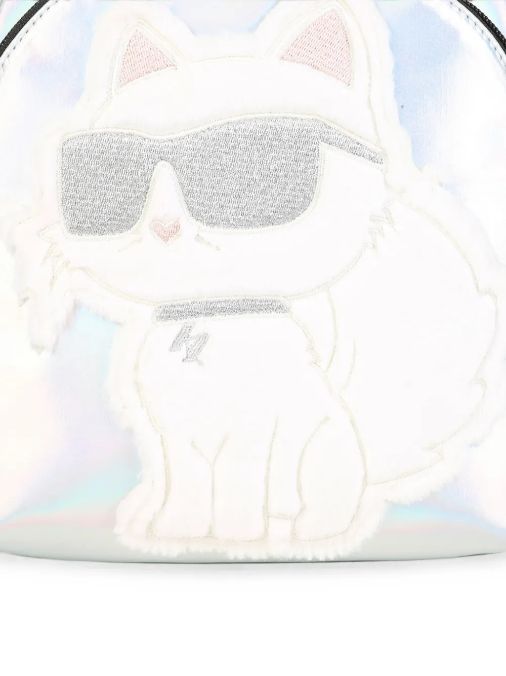 Karl Lagerfeld Kids Ikon iriserende rugzak met Choupette-patch Wit