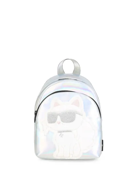 Karl Lagerfeld Kids Ikon iridescent Choupette-patch backpack