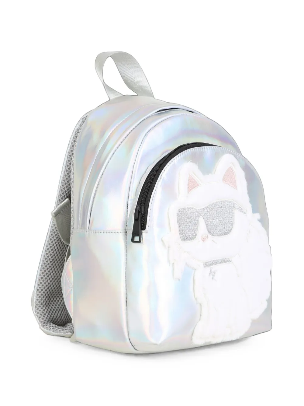 Karl Lagerfeld Kids Ikon iriserende rugzak met Choupette-patch Wit