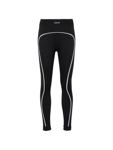 Off-White logo-print contrast-piping leggings