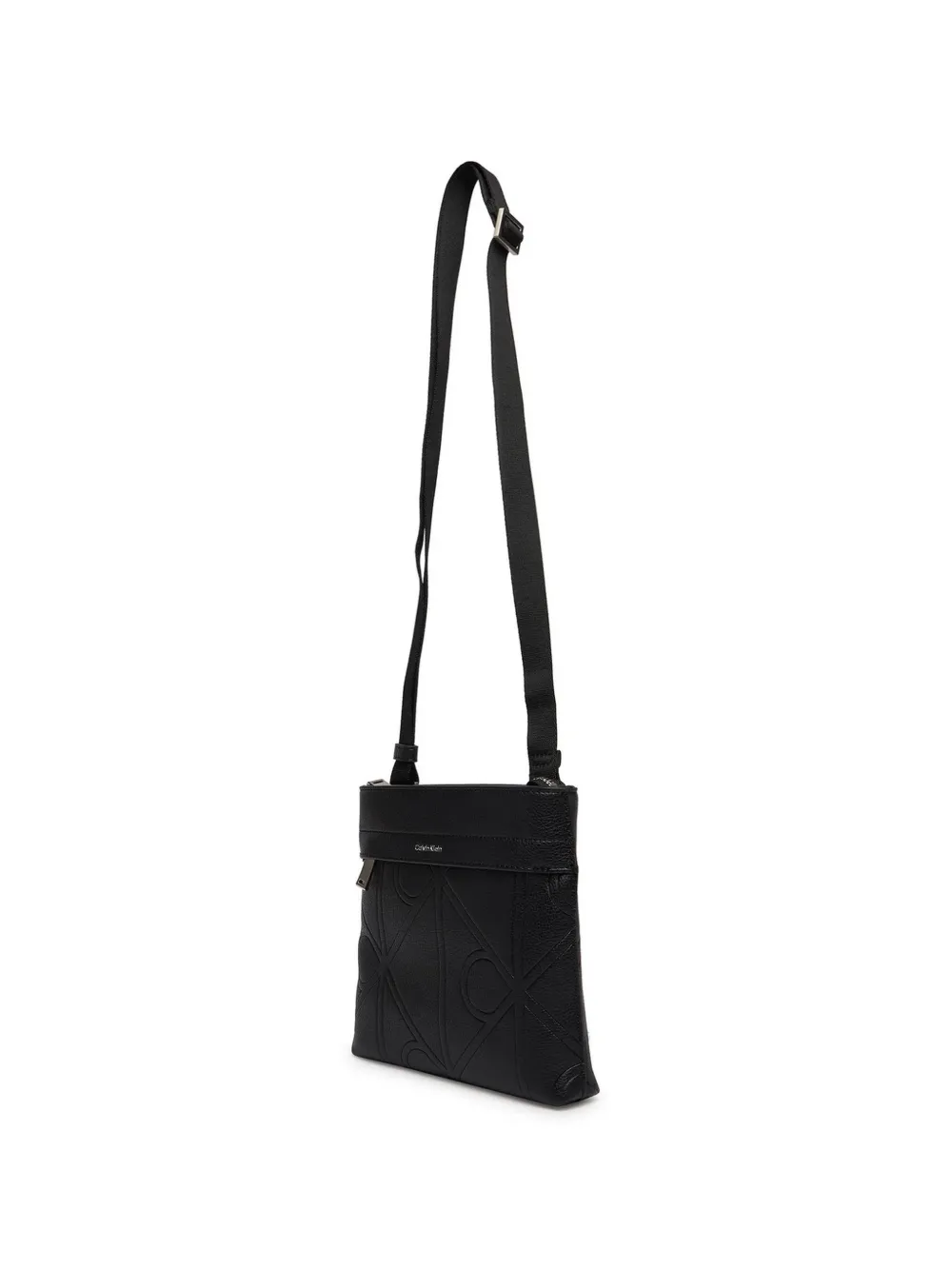 Calvin Klein Borsa messenger con logo goffrato - Nero