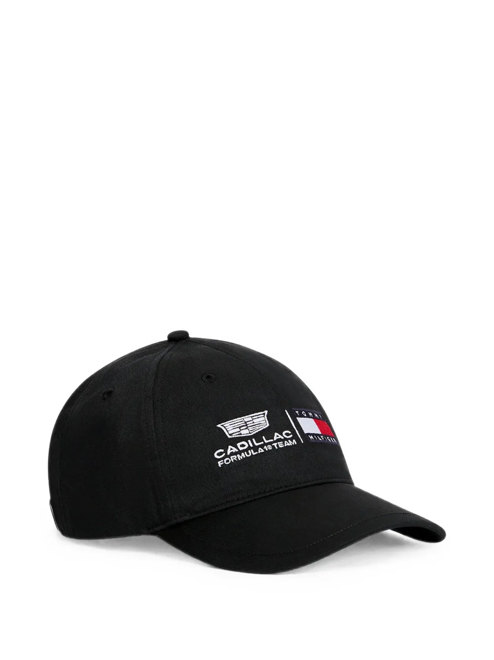 Tommy Hilfiger x Cadillac Formula 1 Team pet met geborduurd logo en vlakken Zwart