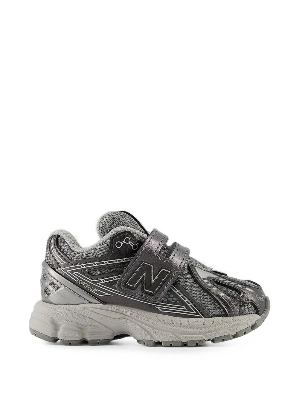 New Balance Kids 1906 Hook & Loop metallic-effect touch-strap sneakers Grijs
