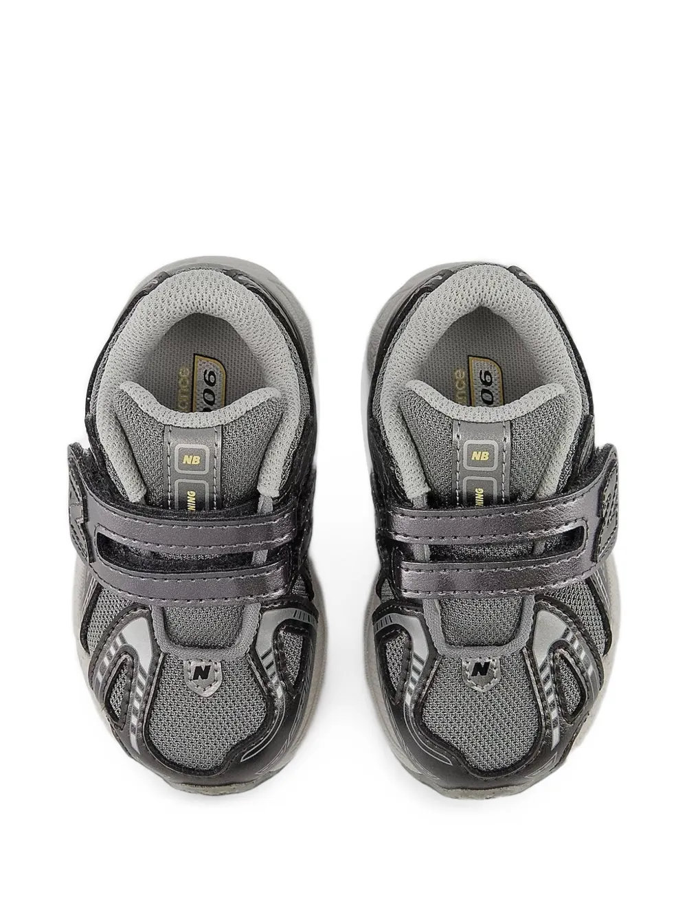 New Balance Kids 1906 Hook & Loop metallic-effect touch-strap sneakers Grijs