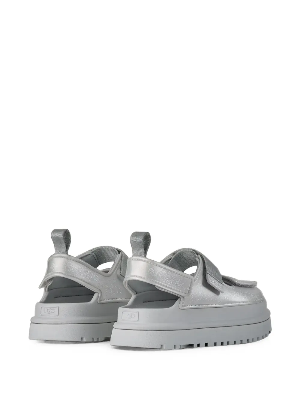 UGG Kids metallic touch-strap sandals Zilver