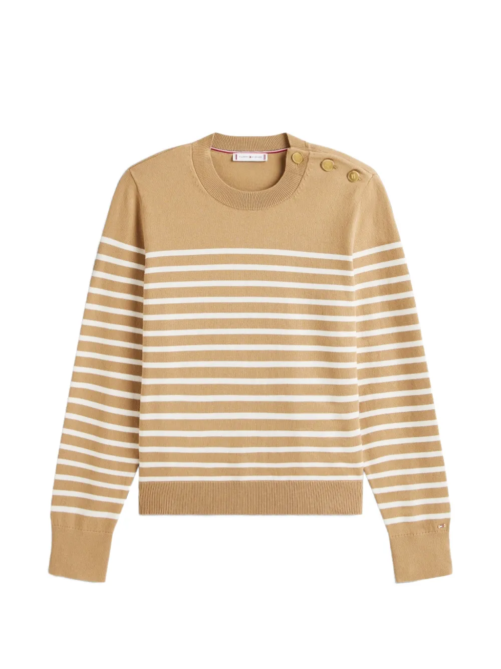 Tommy Hilfiger striped button-detail sweater - Nude