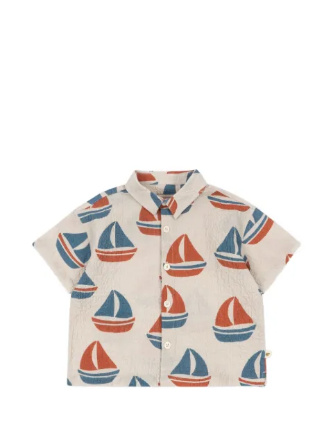 Konges Sløjd camisa Elliot con barco estampado