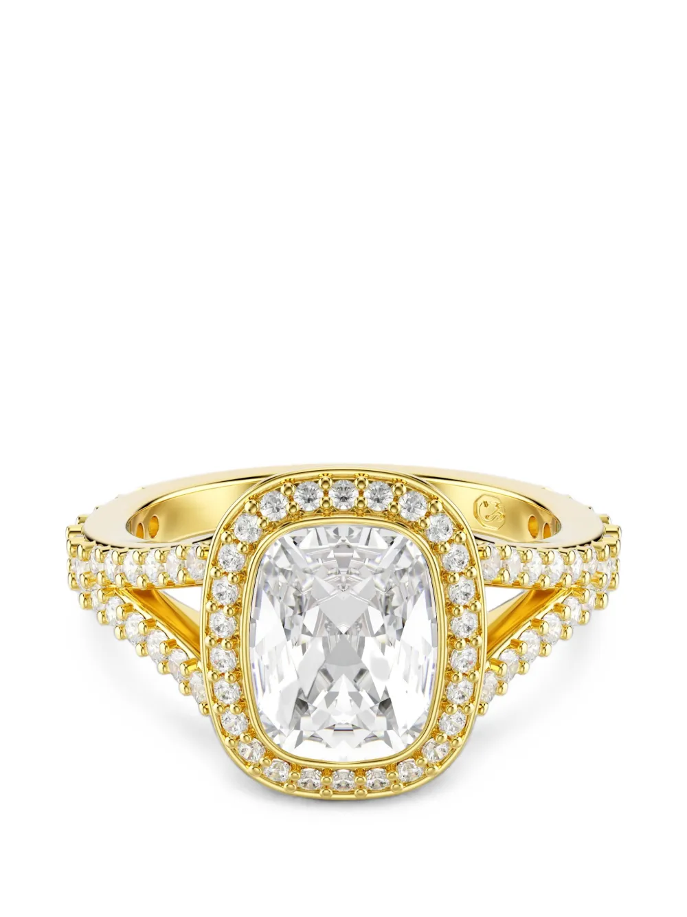 Swarovski Una Angelic cushion-cut crystal-embellished ring - Oro