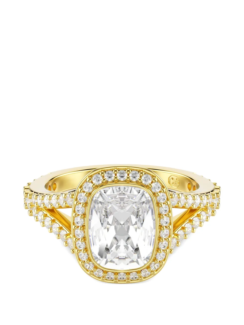 Swarovski Una Angelic cushion-cut crystal-embellished ring - Oro