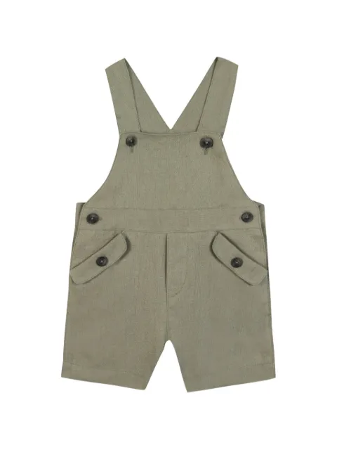 Tartine Et Chocolat button-detail linen dungarees