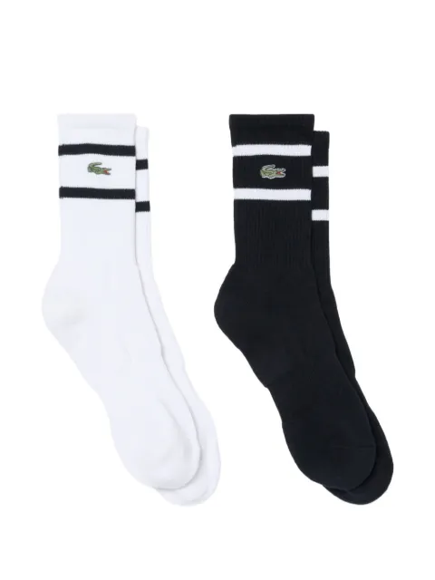 Lacoste logo-appliqué striped socks (set of two)