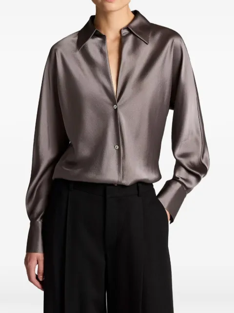 Vince bias-cut long-sleeve blouse
