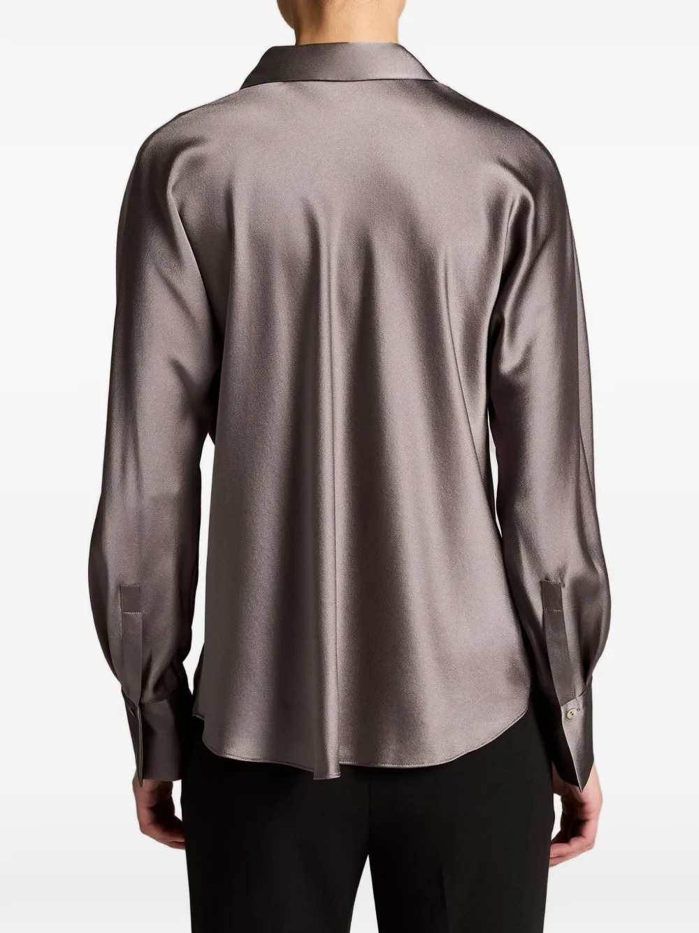 Vince Blouse met lange mouwen en uitgesneden details Grijs