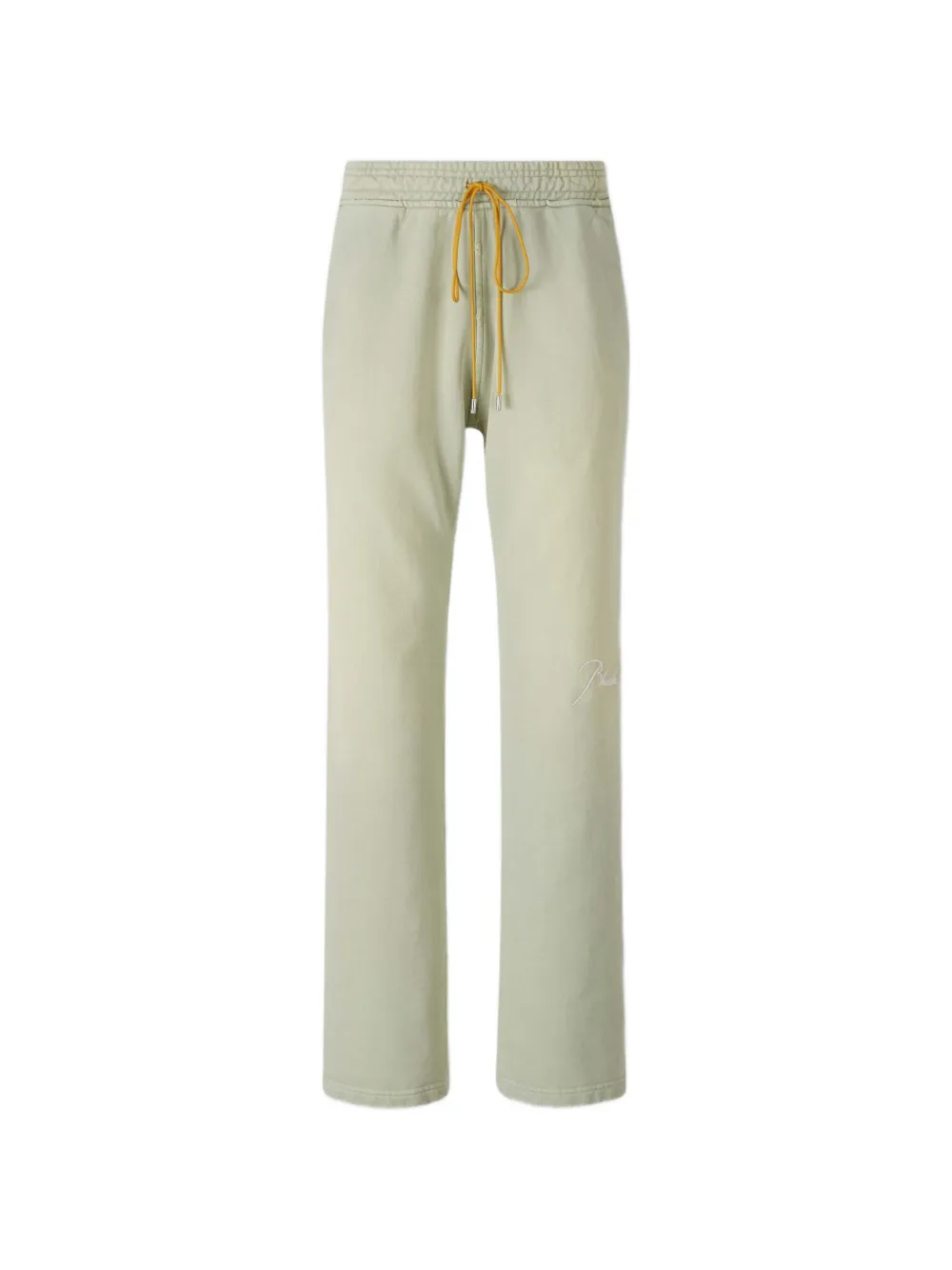 RHUDE logo-embroidered worn-effect cotton track pants - Verde