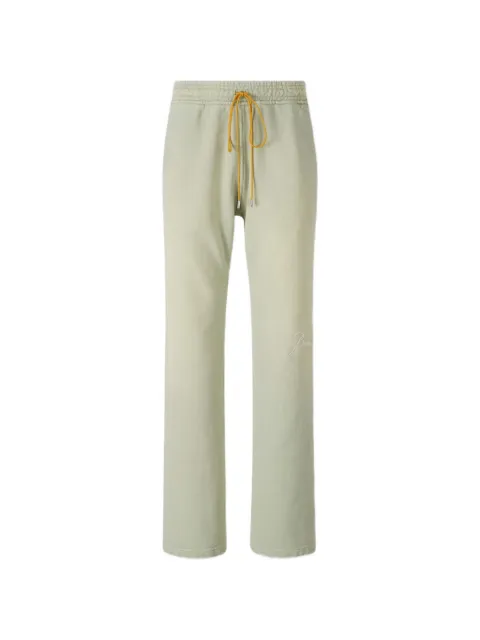 RHUDE logo-embroidered worn-effect cotton track pants
