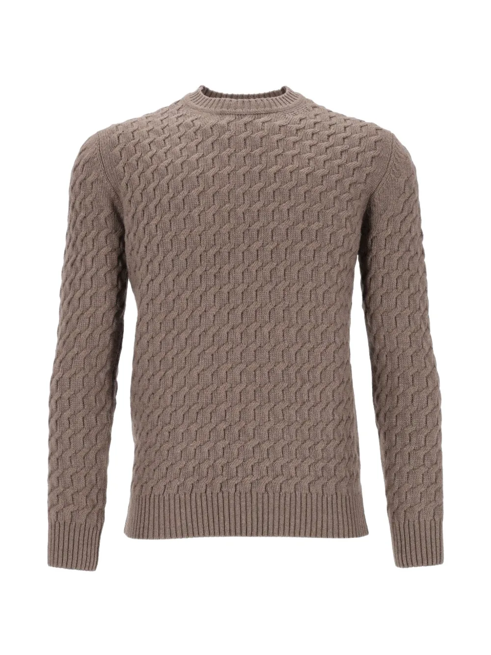 Al Duca D’Aosta 1902 cable-knit crew-neck sweater - Braun