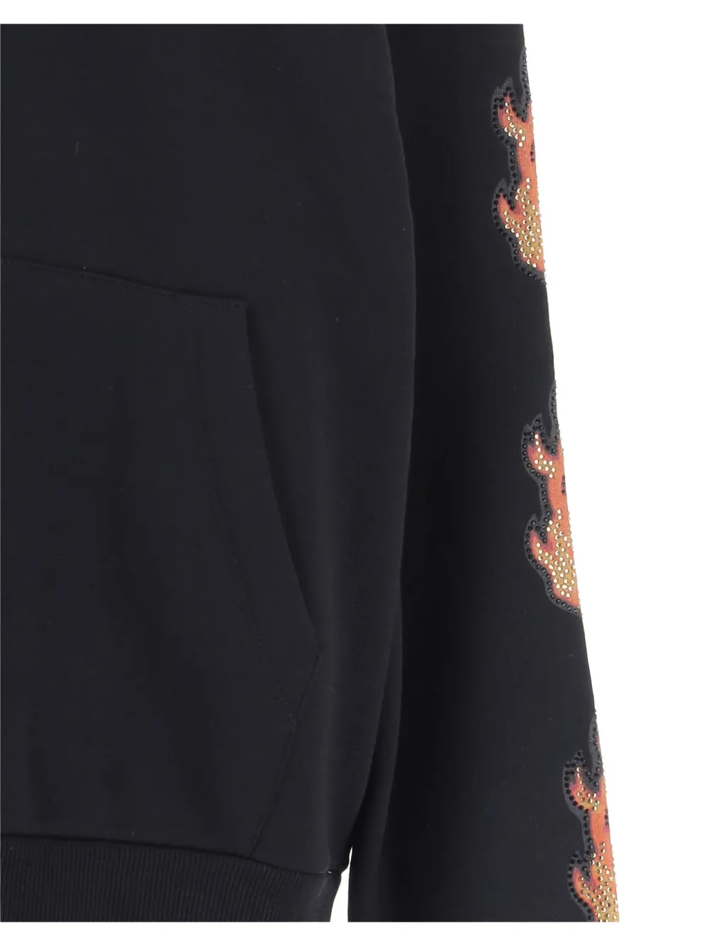 Just Cavalli rhinestone-embellished graphic-print hoodie Zwart